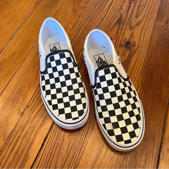 Vans Shoes - Vans Black and White Checkerboard Slip-Ons